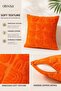 Decorative Embossed Cushion Cover Orange Soft Textured Hidden Zipper Modern 1 Piece - 2