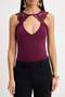 Mürdüm Düz Halter Yaka Kolsuz Örme Sandy Body TPRSS26BD00011 - 3