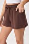 Brown Plain High Waist Tube Leg Short Soft Touch Knitted Shorts & Bermuda Twoss26Sr00227 - 3