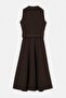 Brown Jacket Collar Sleeveless Belted Long Formal Dress Tdrss26El00074 - 5