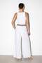 White Embroidered Elastic Waist Wide Leg Pants Tdrss26Pl00018 - 3