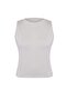 Gray Melange Double Layer Sheer Asymmetric Collar Knitted Plus Size Blouse Tbbss26Af00193 - 4