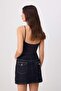 Teen Koyu Mavi Bel Detaylı %100 Pamuk Denim Şort Etek TWOSS26SR00001 - 7