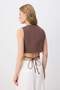 Brown Back Detailed Striped Vest Twoss26Ye00075 - 2