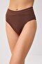 Kahverengi Yüksek Bel Hipster Bikini Altı TBESS25BA00035 - 3