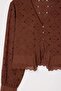 Kahverengi %100 Pamuk Fisto Brode Bluz TWOSS26BZ00740 - 6
