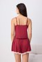 Bordo Dantel Detaylı Etek Görünümlü Şort Örme Pijama Takımı THMSS26PT00147 - 4