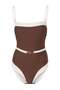 Brown Strapless Covered Chlorine & Water Resistant Long Lasting Lycra ® Xtralife Swimsuit Tbess26Ma00067 - 5