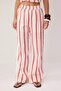 White Striped 100% Linen Trousers Twoss26Pl00234 - 3