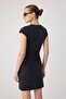 Siyah Düz Bodycon Bisiklet Yaka Reglan Kol Süper Mini Modal Örme Elbise TWOSS26EL01181 - 4
