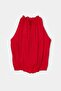 Red Halter Neck Blouse with Bead Accessories and Elastic Waist Tdrss26Bz00127 - 6