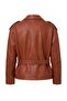 Siyah Oversize Kalıp Suni Deri Biker Ceket Mont TWOAW27MO00052 - 9