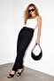 Black Belted Lycra Pleated Flat Trousers Tdrss26Pl00068 - 2