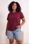 Ecru-Burgundy 2-Pack Lycra Combed Cotton Single Jersey Knitted Plus Size Blouse Tbbss26Af00104 - 2