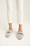 Women's Gray Thick Strap Mary Jane Feathered Casual Ballerinas Byndmj002 - 3