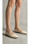 Women's Beige Buckle Leather Ballerinas 1cm Byndvb01 - 5