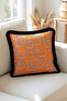 Square Throw Pillow Cover with Chain Rings Pattern, Digital Printing 43X43Cm Tufted - 2