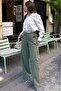 Khaki High Waist Linen Wide Leg Pants Mg2718 - 5