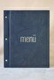 A4 Leather Menu Folder - Embossed Patterned Restaurant & Cafe Menu Folder - Black