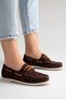 Women's Brown Suede Loafer Marine Casual Lace-Up Comfortable Shoes - 5