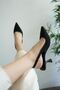 Women's Black Satin Heeled Shoes Tr08Ms08A - 5