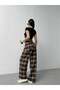 Scarf Detailed Bk Model Plaid Trousers - 6