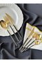 Allegra Black&gold 42 Pieces 6 Person Fork Spoon Knife Set