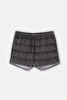 Black Fish Patterned Mini Size Swim Shorts