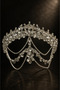 White Silver Wedding and Henna Crystal Stone Hürrem Bridal Crown for Brides