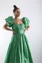 Strapless Balloon Sleeves Draped Lined Puffy Luxury Taffeta Dress - 2