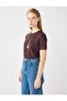 Bitter Brown Crew Neck Short Sleeve Modal Knitted T-Shirt - 3