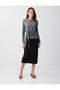 Black Regular Waist Straight Cut Knitted Midi Skirt