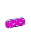 Kids Neon Pink Water Green Heart Patterned Three Compartment Pencil Bag 22317 - 3