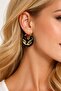 Black Enameled Steel Earrings - 4