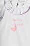 "Hello World" Ruffle Collar Baby Girl Shorts Set - 4