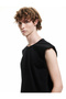 Cotton Crew Neck Basic Sleeveless T-Shirt