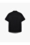Classic Collar Cotton Buttoned Regular Fit Curled Short Sleeve Shirt - 4