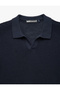 V-Neck Polo Cotton Short Sleeve Knitwear T-Shirt - 5