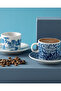 Zebra Porcelain 4-Piece Coffee Cup Set for 2 People Navy Blue