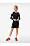 Window Detail Long Sleeve Crew Neck Stoned Midi Dress - 4