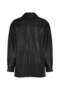 Women's Black Oversized Fleece-Lined Faux Leather Shirt Jacket – Metal Snaps, All Seasons - 6