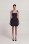 Eyelet Strap Detailed Mini Sandra Dress Black - 6