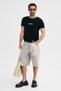 Ligne men's soft and flexible fabric black t-shirt with contrasting trim and print detail - 5