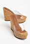 Transparent Cork Wedge Heel Women's Slippers Katerina - 2