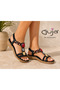 26Y240-6 Stone-Detail Women's Sandals