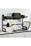Space-Saving Stainless Steel Over-Sink Dish Drying Rack – Heavy-Duty Kitchen Organizer