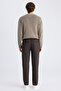 Ds Damat Comfort Fit Brown Plain Tencel ™ Cotton Blend Lycra Jogger Pants - 7