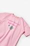Pink Short Sleeve Floral Printed Girl's T-Shirt - 4