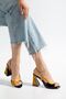 Women's Mustard-Black Patent Leather Special Heel Classic Heeled Shoes - 4