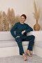 Men's Interlock Comfortable Fit Crew Neck High Quality Cotton Pajama Set 16675 - 3